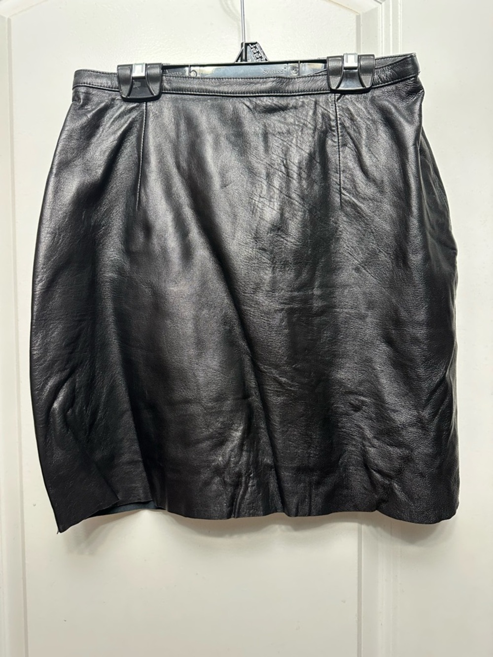 Women’s Black Leather A-Line Skirt Vintage.